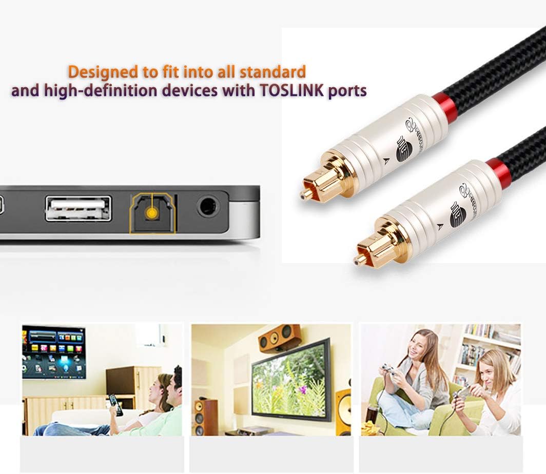 Fiber Optical Audio Cable Toslink Male to Male 6ft N93901