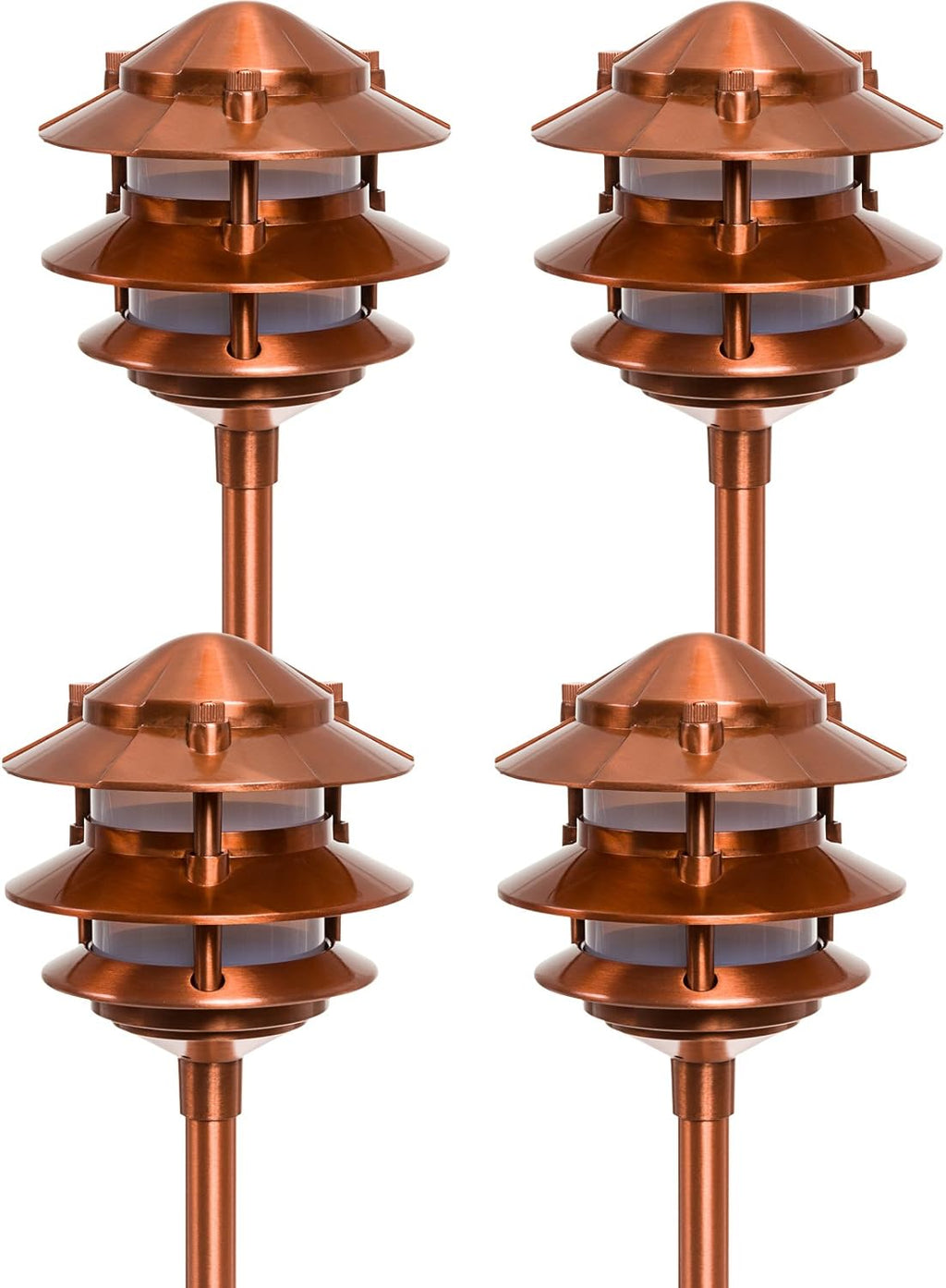 Low Voltage Cast Aluminum Path Lights (Copper, 4 Pack) J221