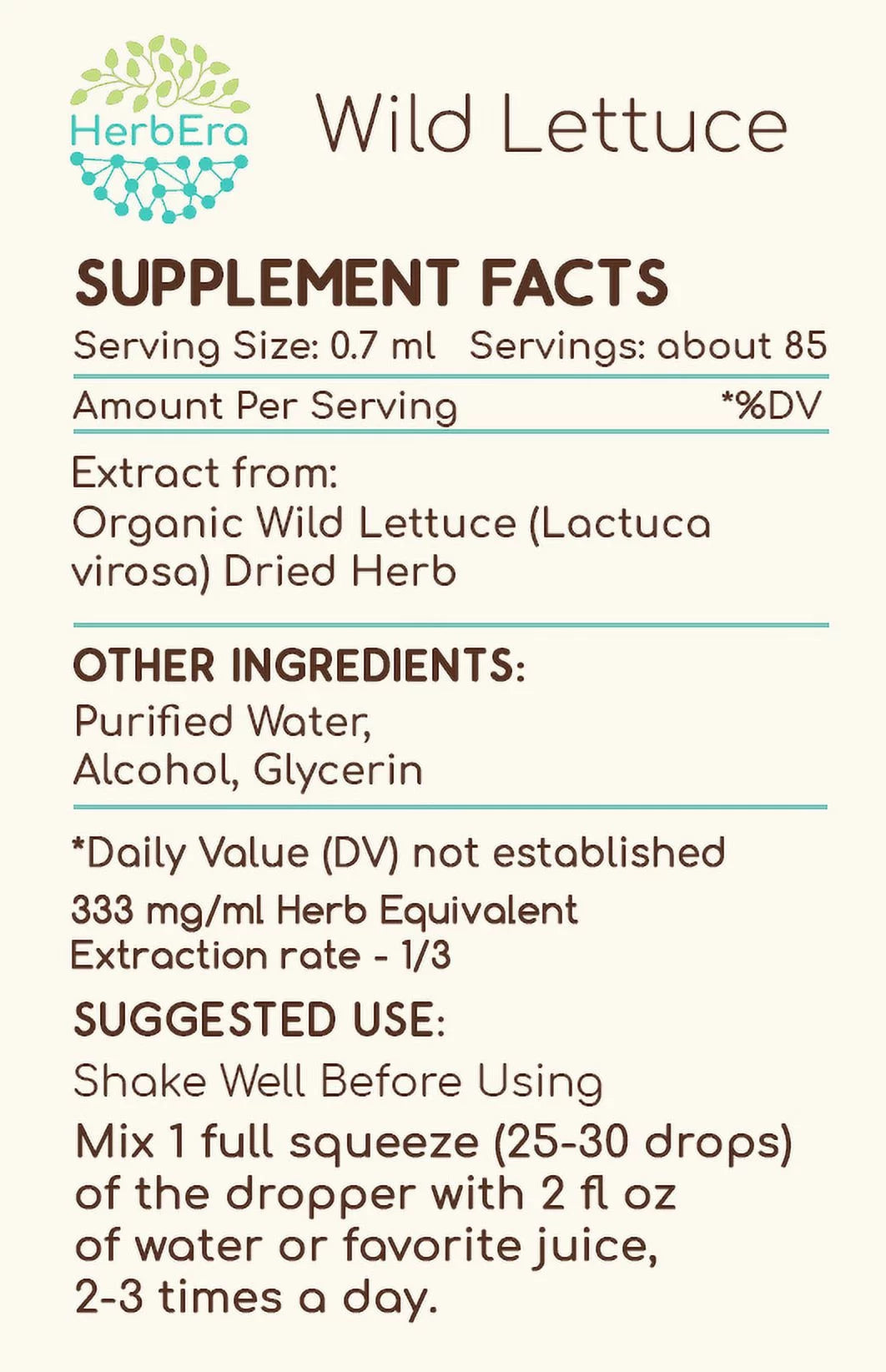 Wild Lettuce Herbal Extract Tincture 2 oz X76400