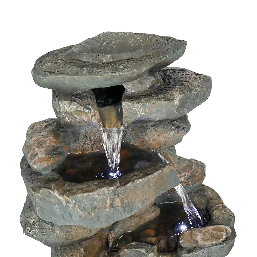 5-Tier Tabletop Water Fountain with LED Lights U4274