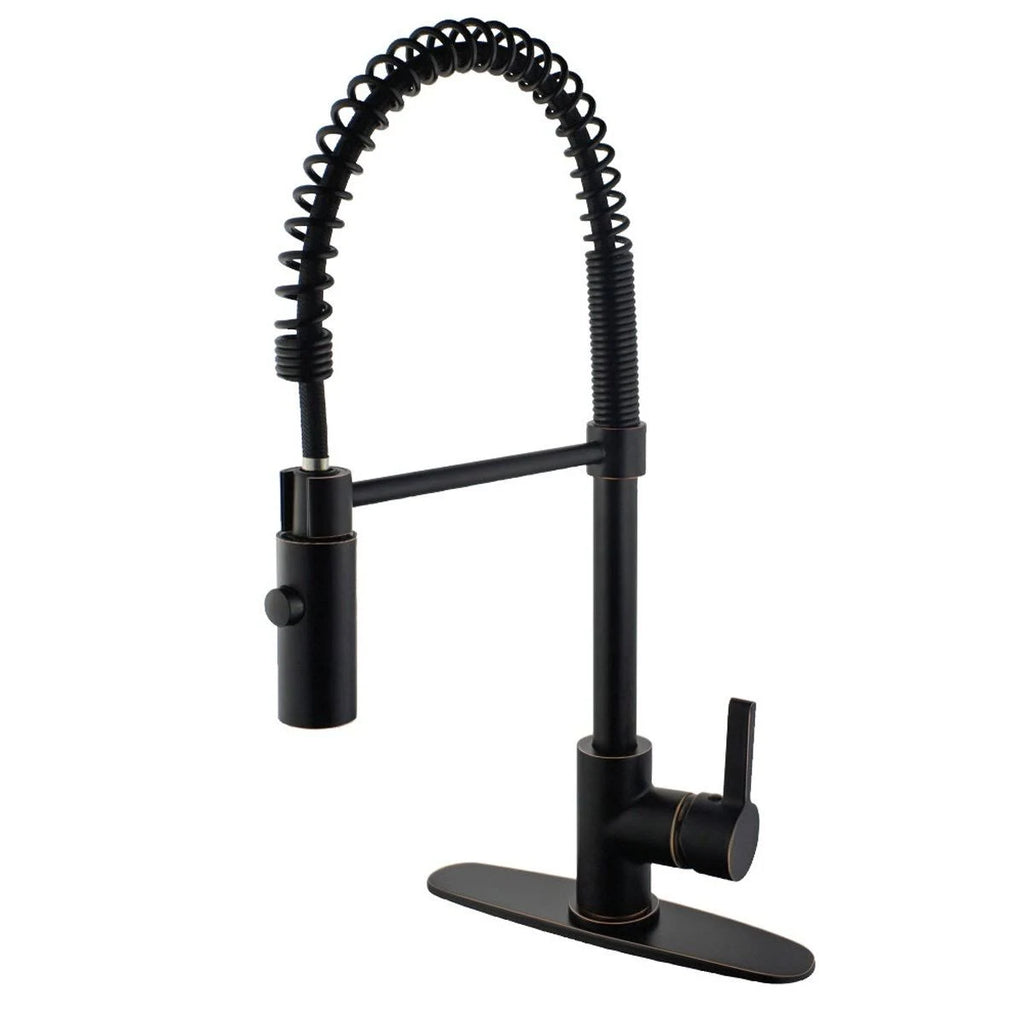 Satin Nickel Kitchen Faucet with Pull-Down Sprayer P791463