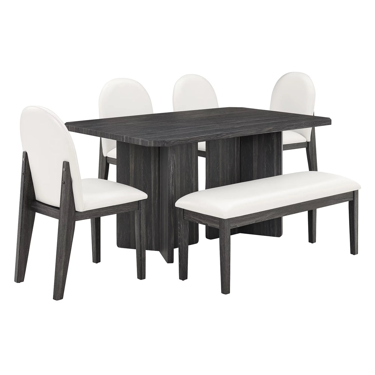 6 Piece Dining Table Chairs and Bench Set T9944