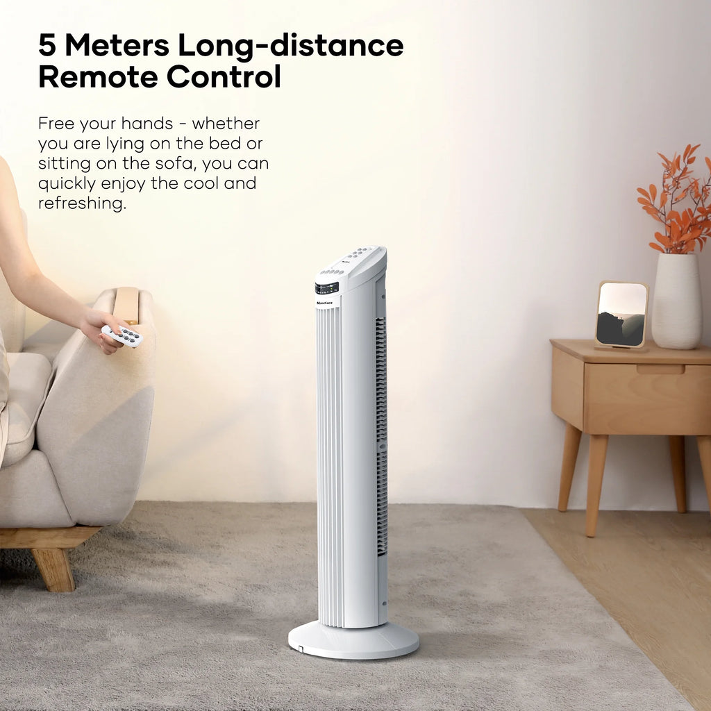 White 30 Tower Fan with Remote Control 3 Speeds K231