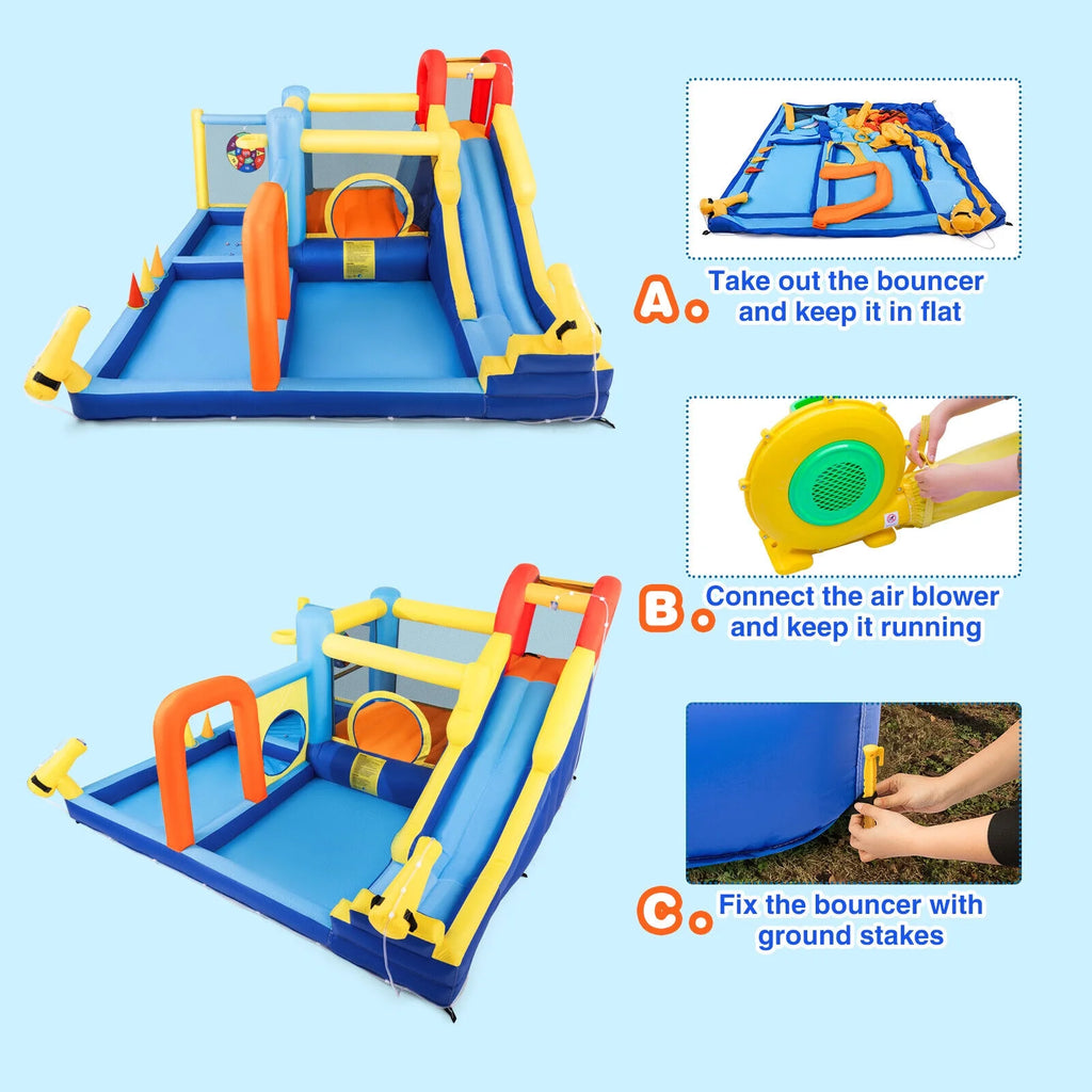 Inflatable Water Slide Bounce House with Splash Pool G340970
