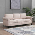 Linen Upholstered 3-Seater Sleeper Sofa with Cushion H906367