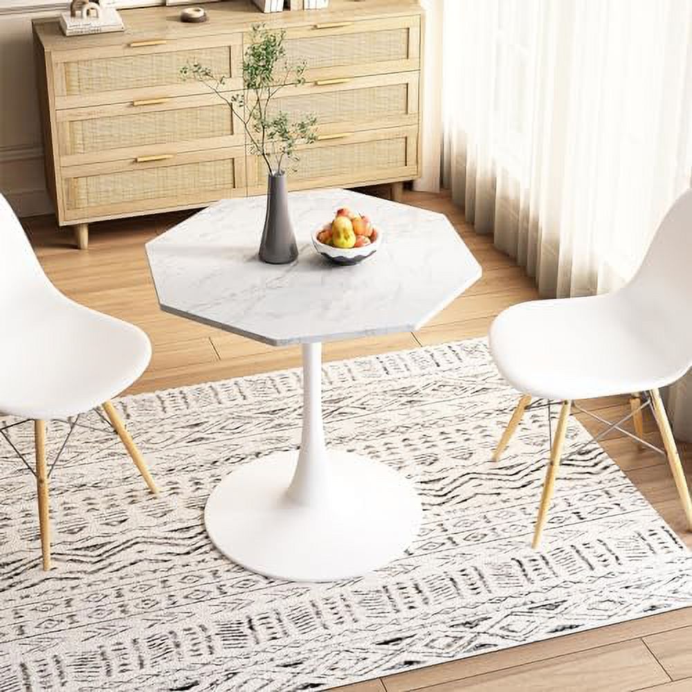 31.50" Modern Octagonal Dining Table with MDF Table Top Metal Base N16774