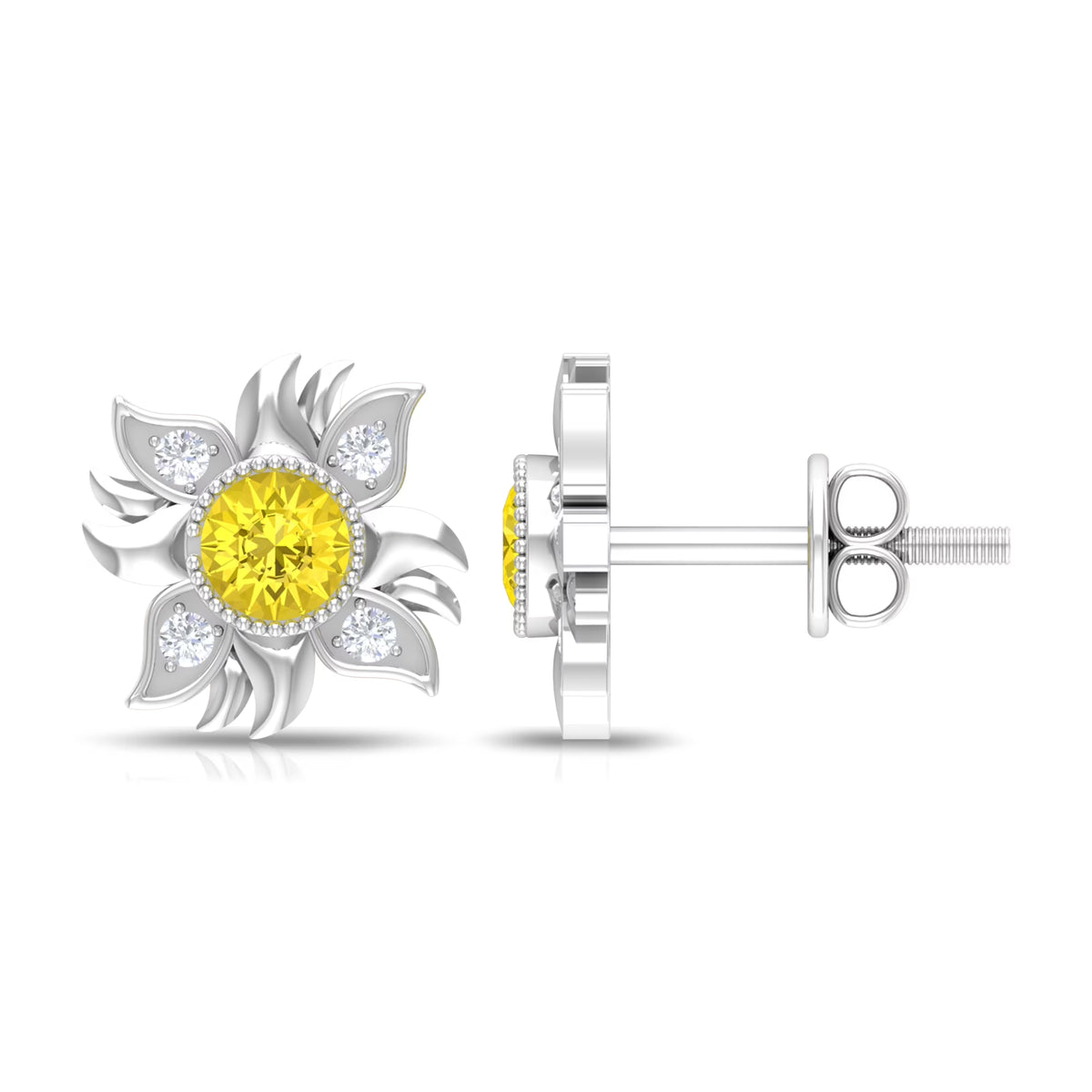 Sunburst Stud Earring, 925 Sterling Silver R195797