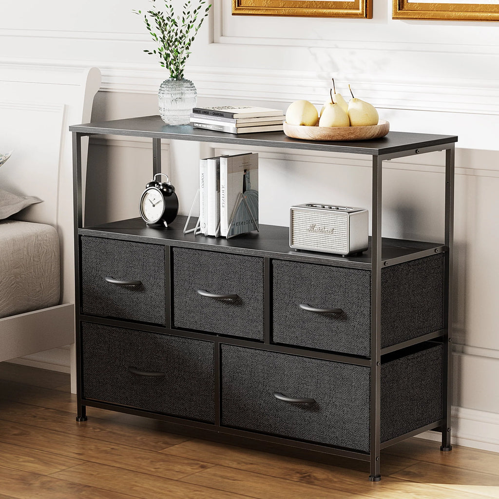5 Drawer Dresser with Wood Top F648583