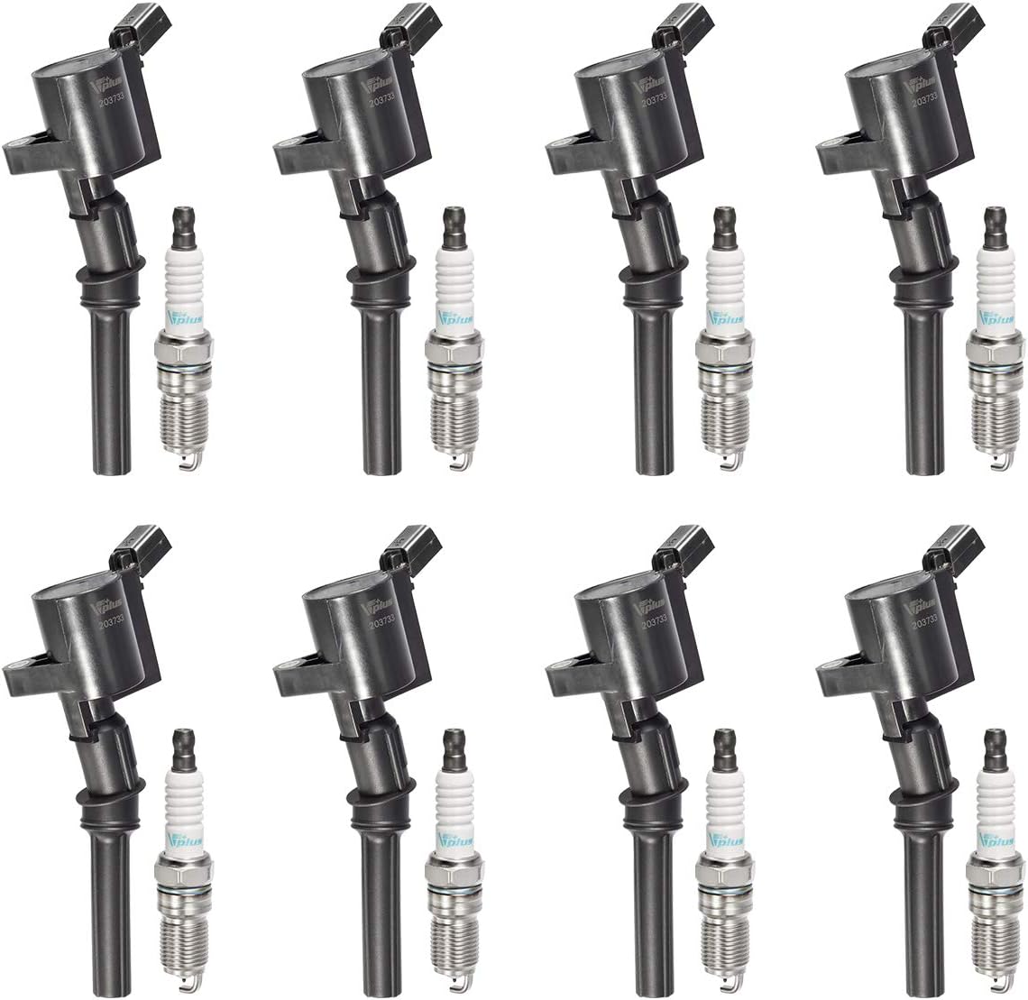 Ignition Coil and Spark Plug Set of 8 for Ford 4.6L 5.4L V8 T79892