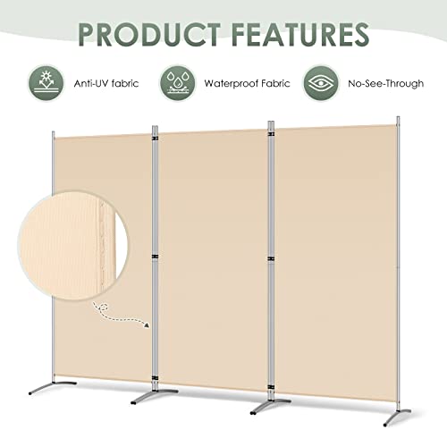 4 Panel 6 FT Folding Privacy Screen Room Divider, Black M52915