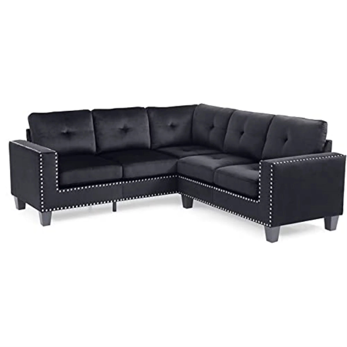 Black Velvet Sectional S94350