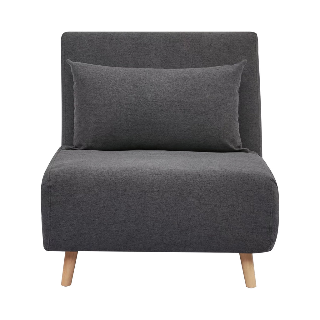 Light Gray Polyester Convertible Futon Chair E58838