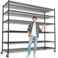 4 Tier Steel Wire Shelving Unit on Wheels J16610
