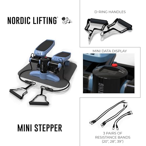 Mini Stepper & Stair Climber Machine with Resistance Bands Set U4096