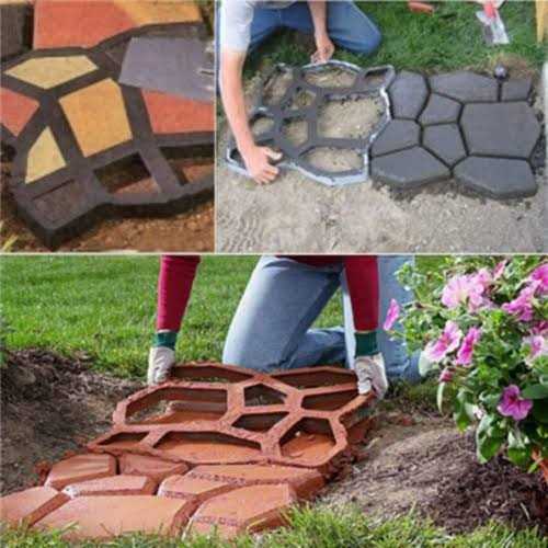 Reusable Concrete Molds Path Maker Stepping Stone Paver Cement Molds E144