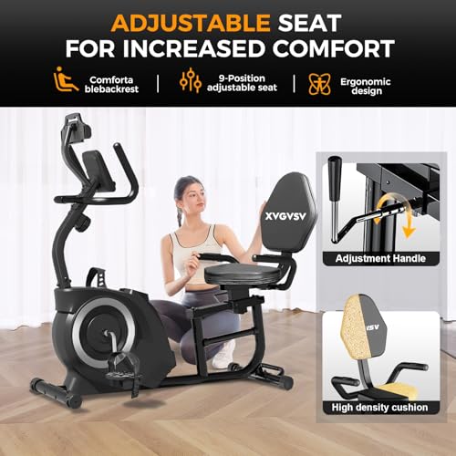Recumbent Exercise Bike with 400LB Weight Capacity Magnetic Resistance W420