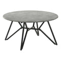 Modern Wood Round Coffee Table with Hairpin Legs in Gray O97801