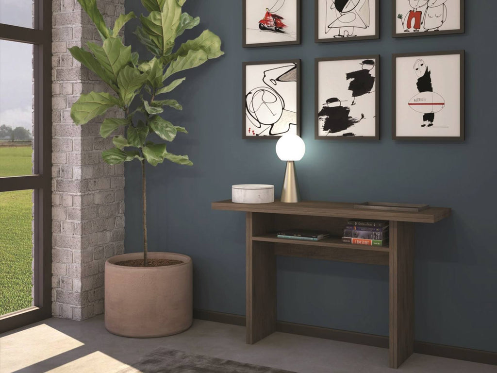 Dark Oak Wood Grain Console Table P913449
