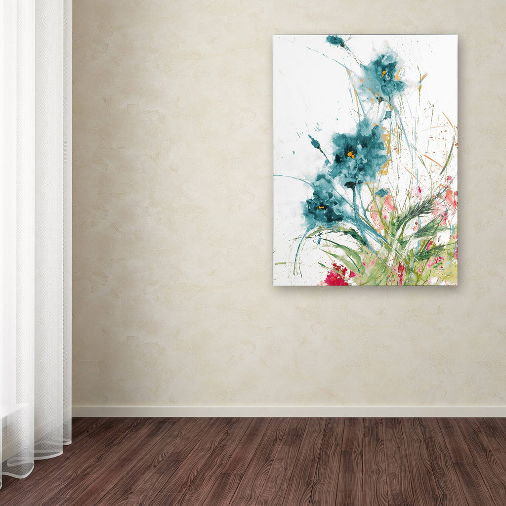 Blue Crop on White Canvas Art G4708