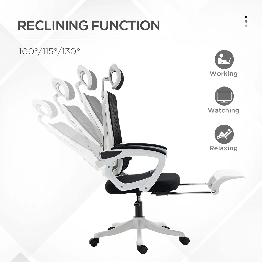 Black Home Office Chair with Adjustable Headrest and Lumbar Support B2568