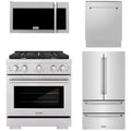 30 in. Gas Range, Over The Range Microwave, 3 Rack Dishwasher, Refrigerator F66021