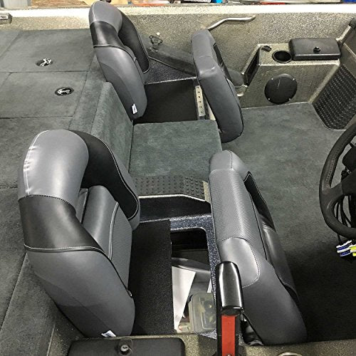 Compact Bass Boat Seats (Charcoal & Blue) B3662