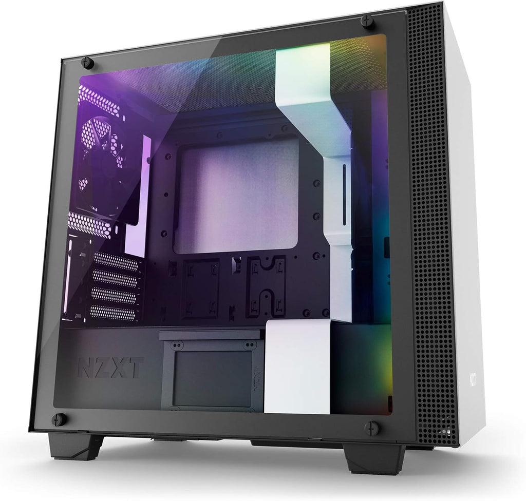 Yellow/Blue ATX Mid-Tower PC Gaming Case with Tempered Glass Panel V292165