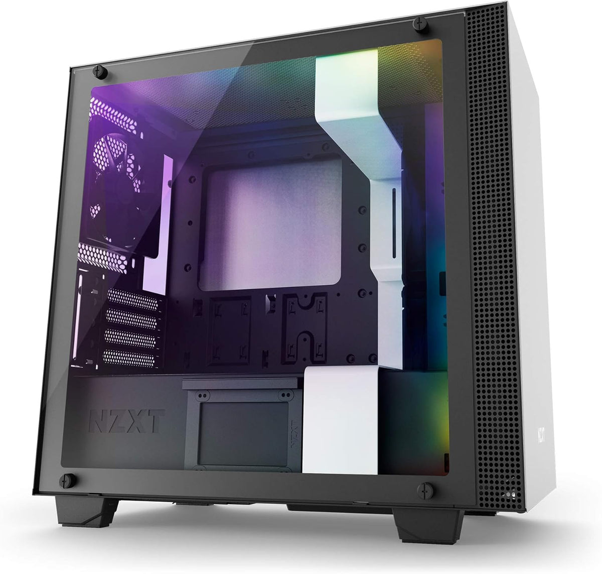 Yellow/Blue ATX Mid-Tower PC Gaming Case with Tempered Glass Panel V292165