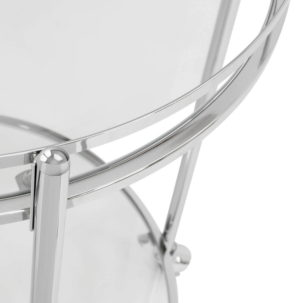 24x22 Round Cart Chrome Clear Glass S7791