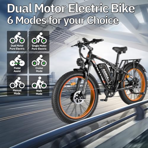 52V 30AH 26" Fat Tire Full Suspension Electric Mountain Bike Z22489