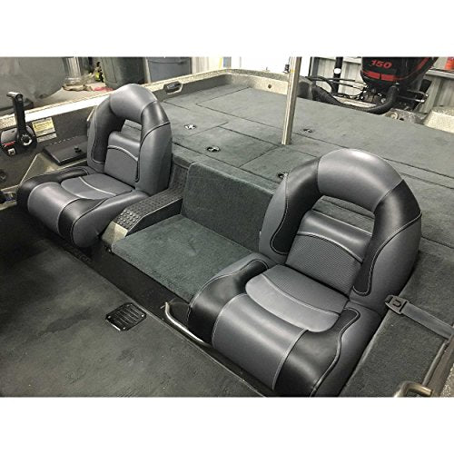 Compact Bass Boat Seats (Charcoal & Blue) B3662