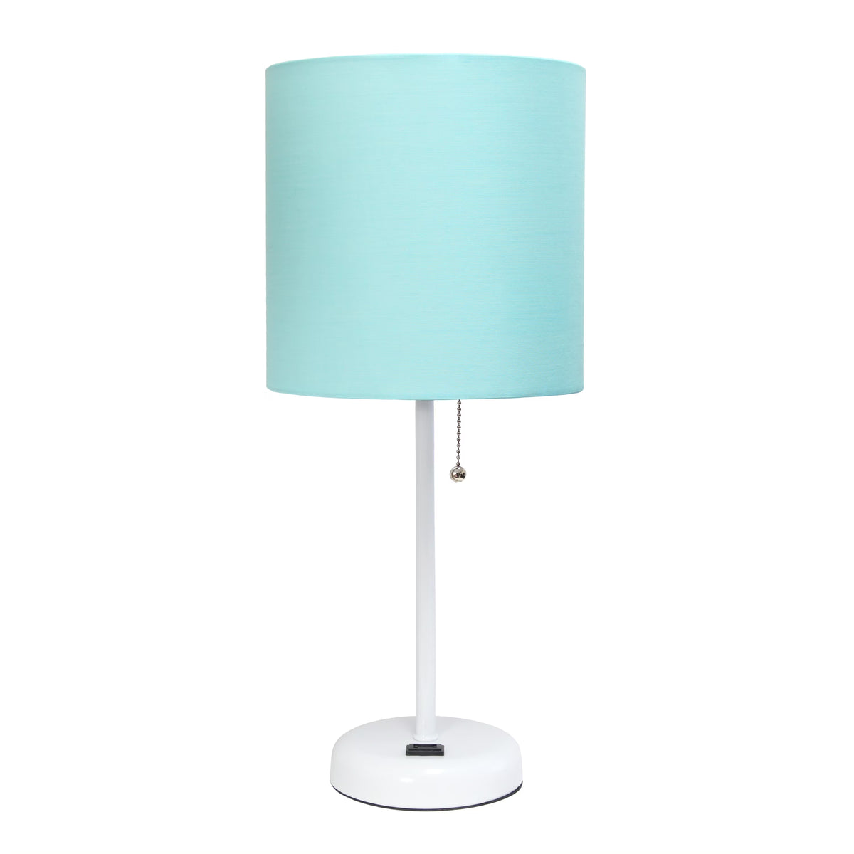 Aqua White Stick Lamp with Fabric Shade F4894