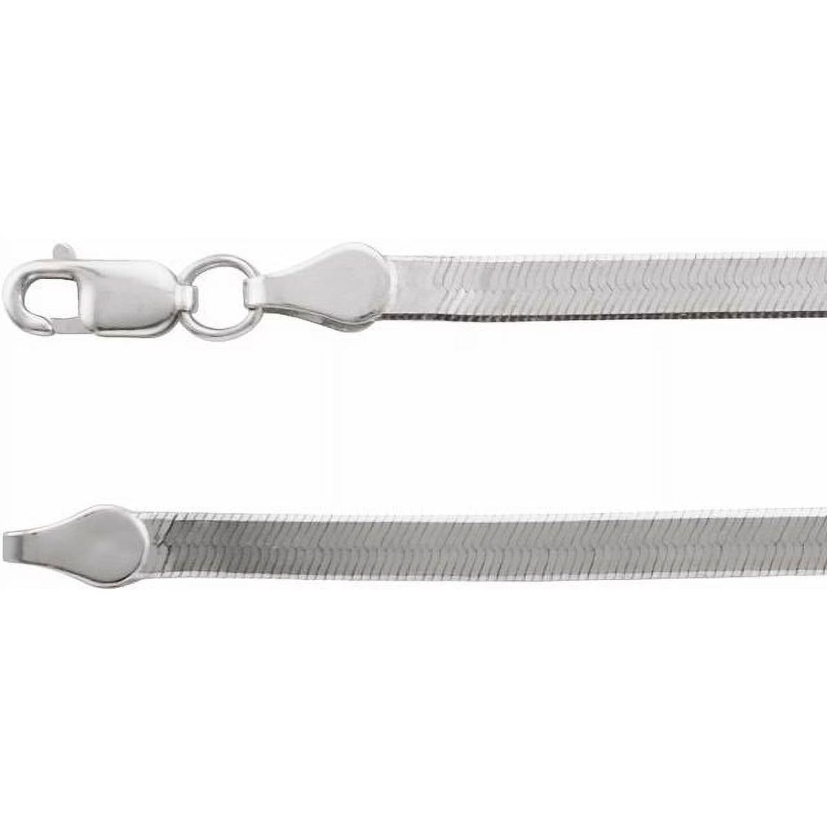14K White 2.8 mm Flexible Herringbone 18" Chain D2321