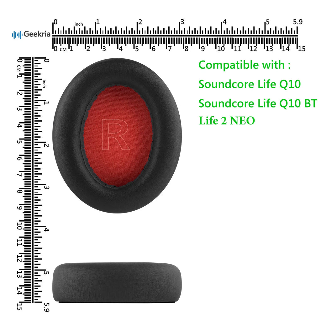 Replacement Ear Pads for Headphones (Black / Red) T56986