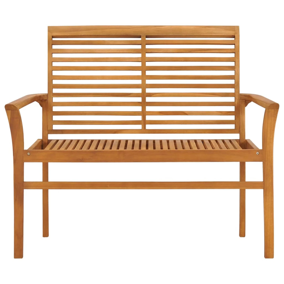 Patio Bench with Beige Cushion Solid Teak Wood W912168