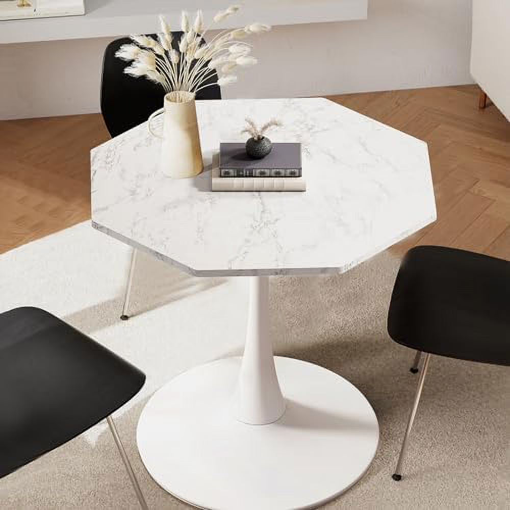 31.50" Modern Octagonal Dining Table with MDF Table Top Metal Base N16774