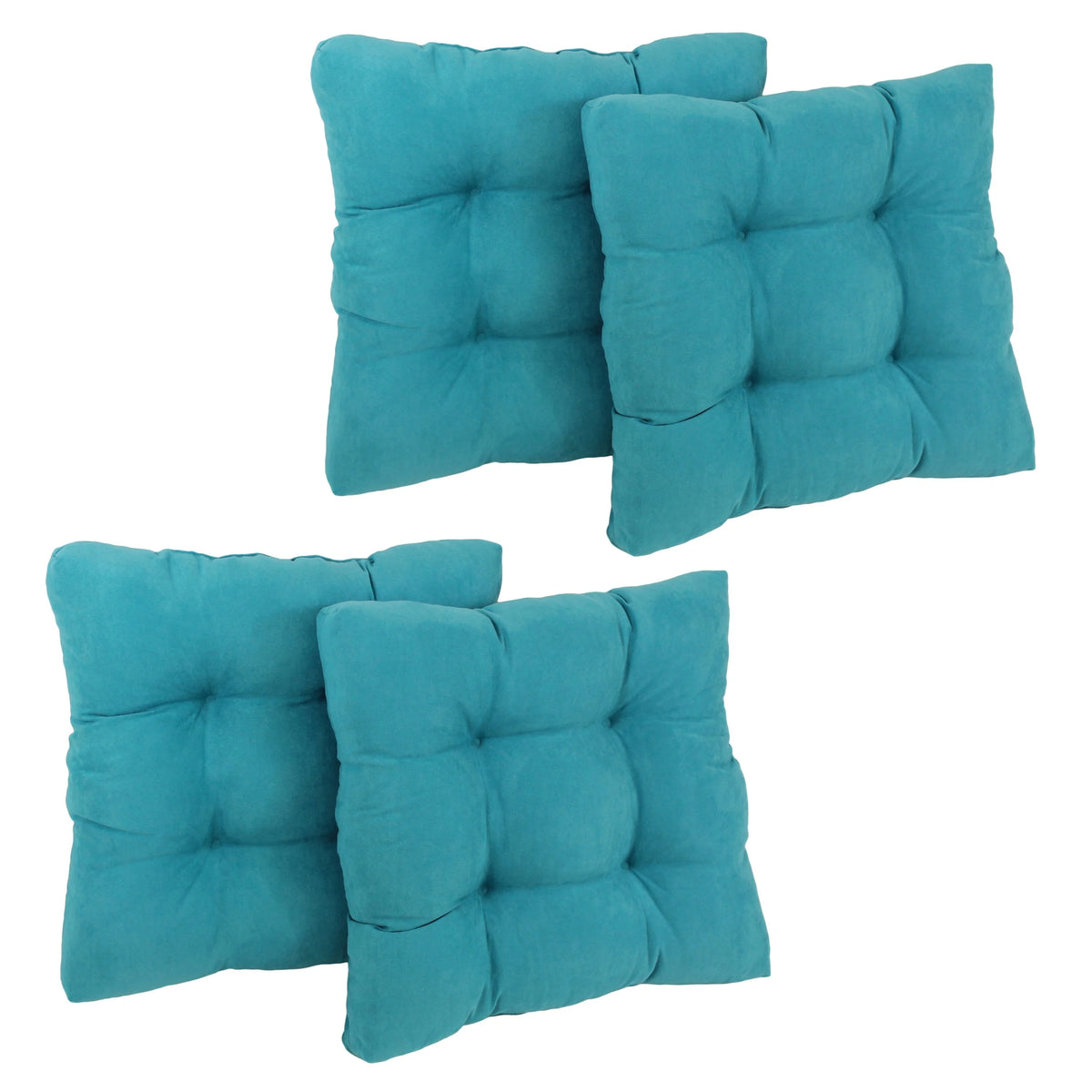 Sage Green Microsuede Tufted Dining Chair Cushions, Set of 2 X6755