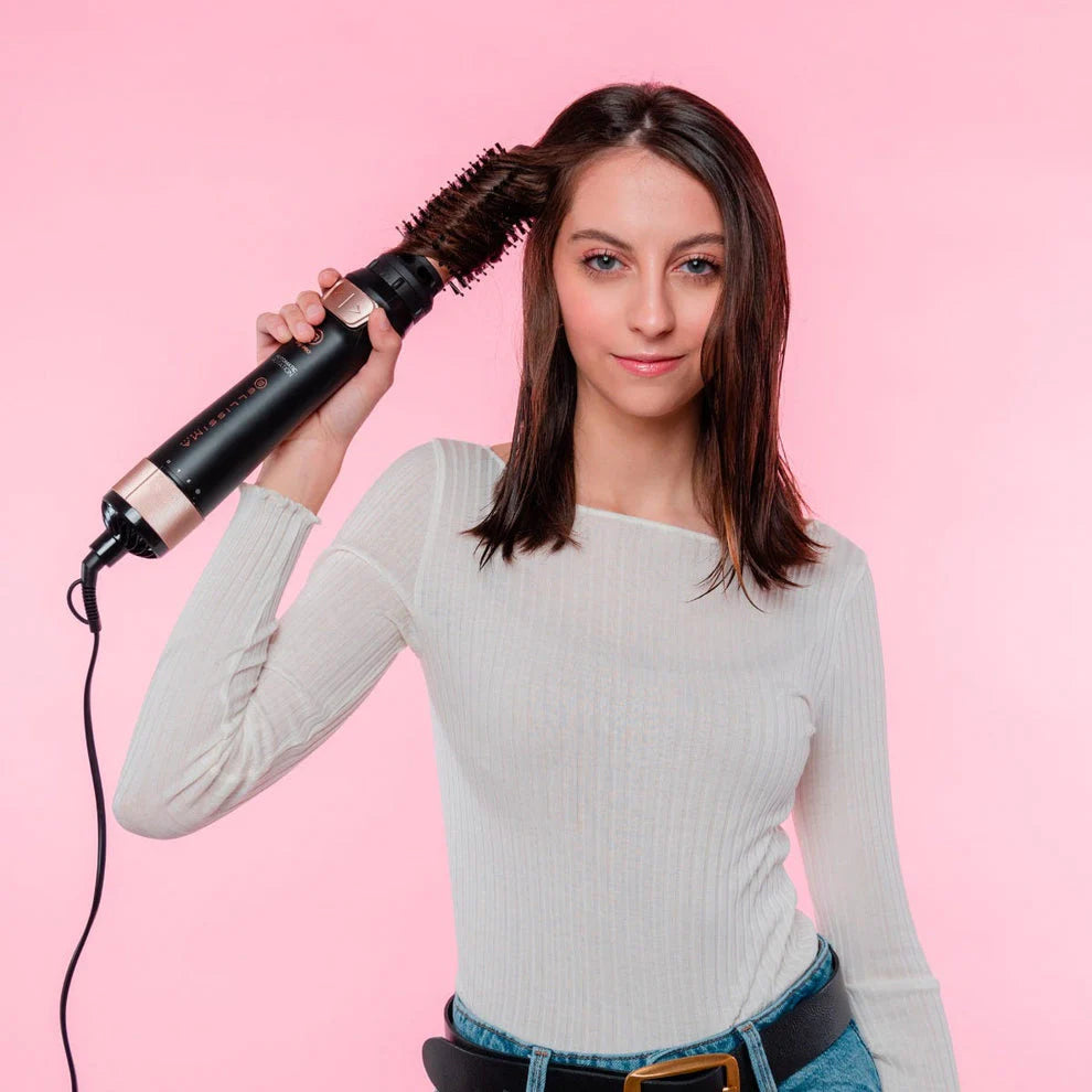 Rotating hot air brush with ions and ceramic coating K960
