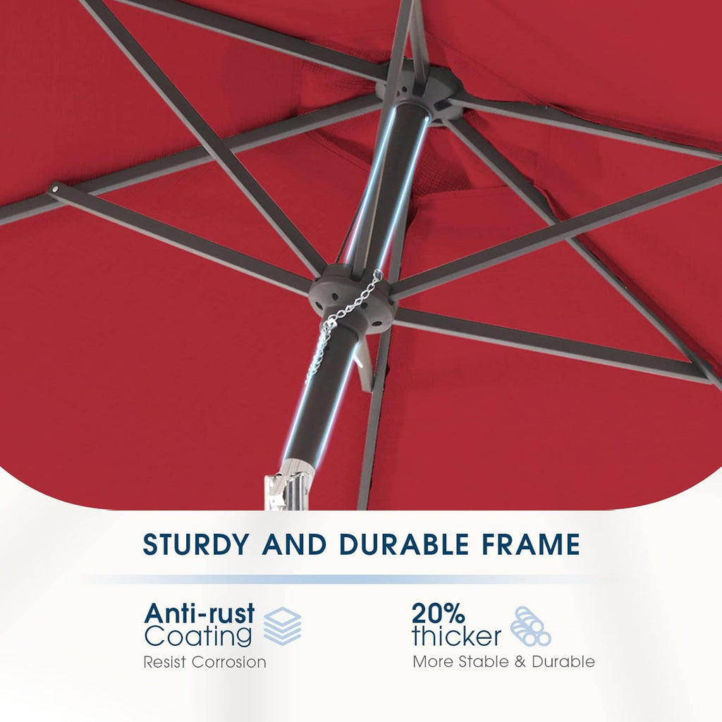 Olefin 6.6 x 9.8 FT Patio Umbrella (Apple Red) O9096