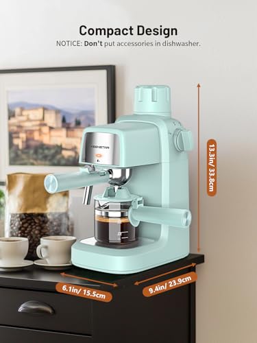 Compact 4 Cup Espresso Machine with Milk Frother L43690