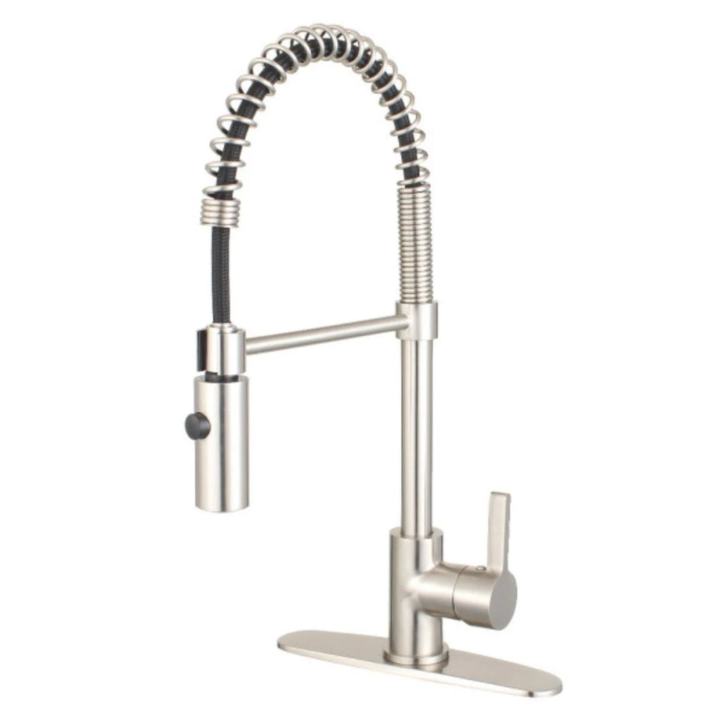Satin Nickel Kitchen Faucet with Pull-Down Sprayer P791463