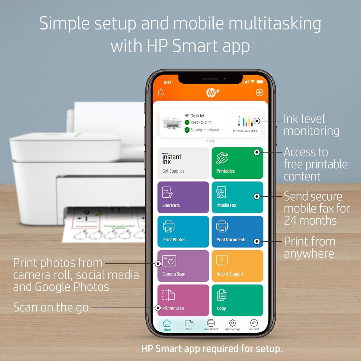 HP DeskJet 4155e All-in-One Wireless Color Printer Z36253