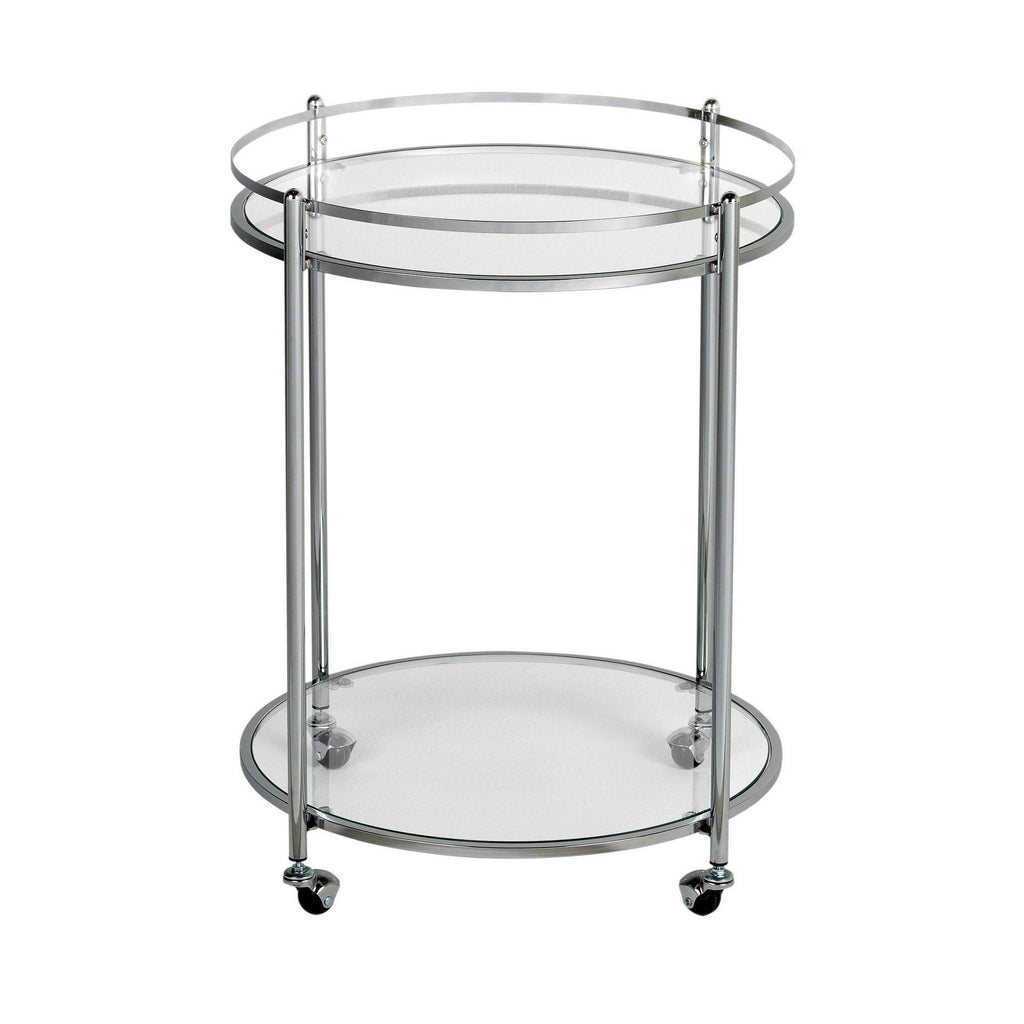 24x22 Round Cart Chrome Clear Glass S7791