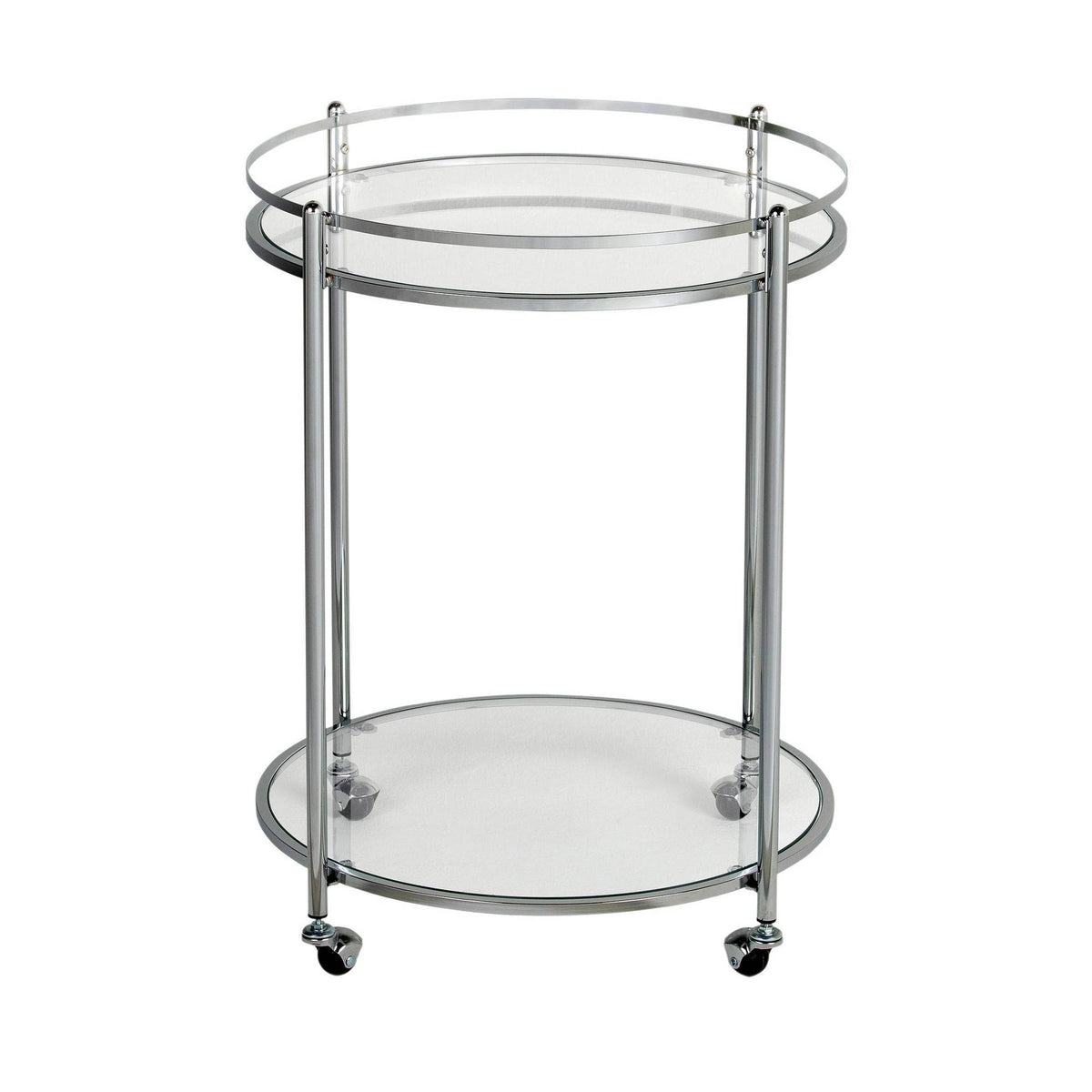 24x22 Round Cart Chrome Clear Glass S7791