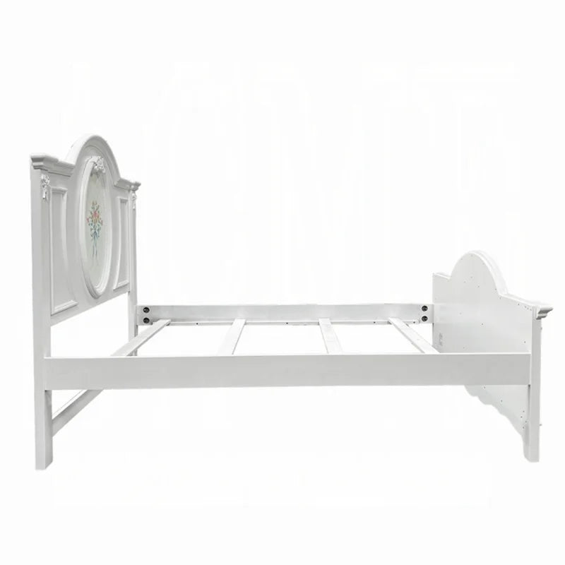 Wooden Full Bed with 2 Drawers in White P218