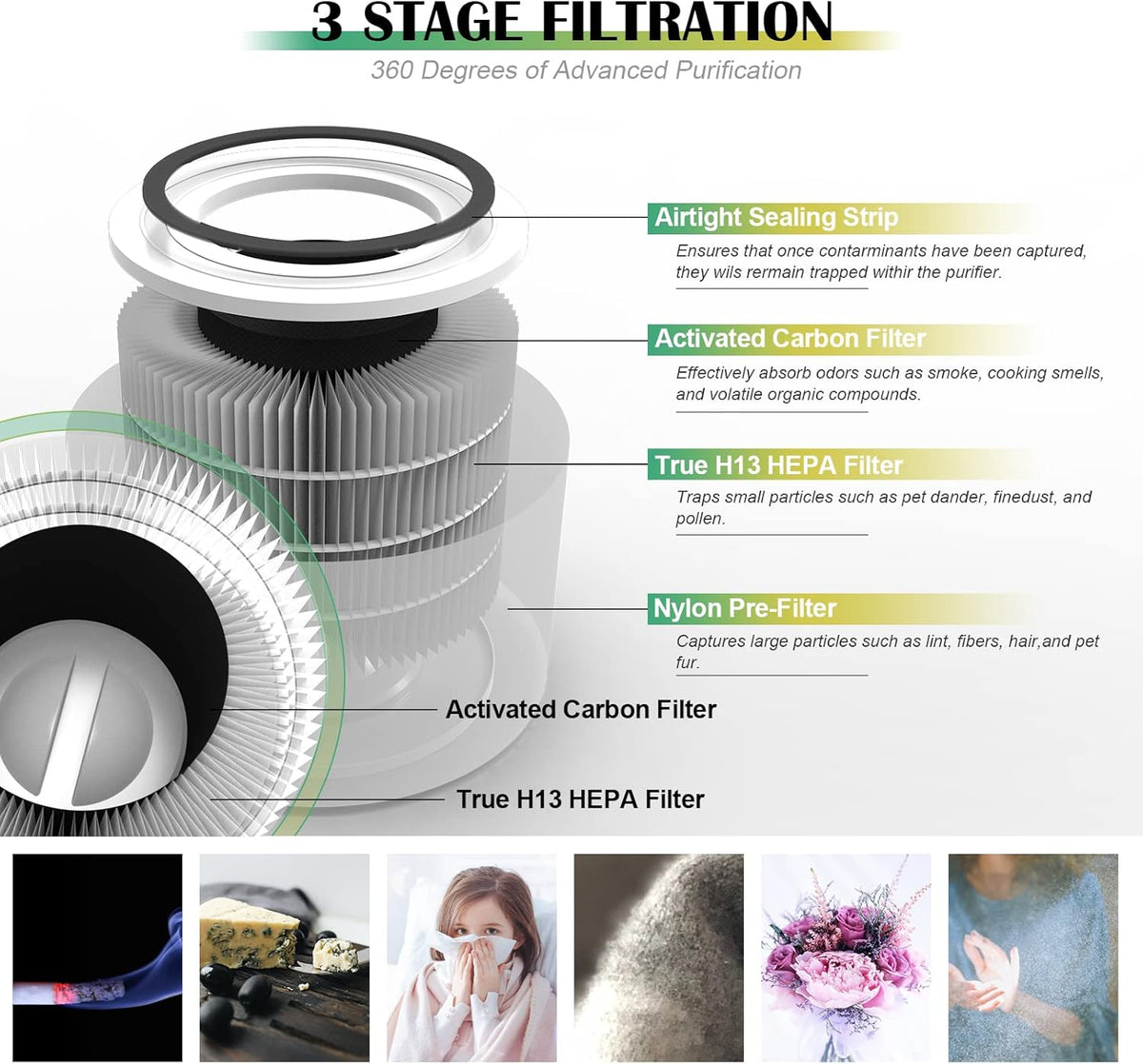 Core 300 3-in-1 True HEPA Activated Carbon Filter Replacement H32335