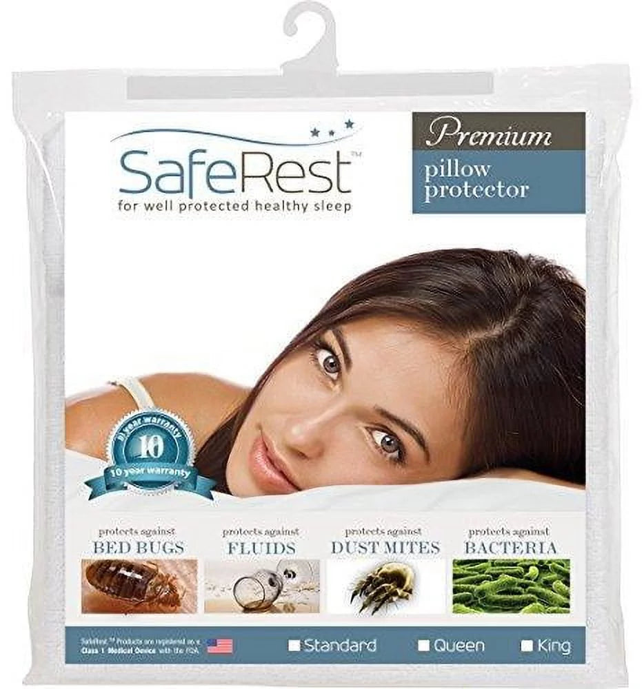 Hypoallergenic Waterproof Zippered Pillow Protector Queen Size H882517