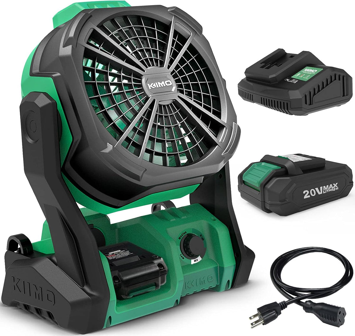 Portable Rechargeable High-Velocity Fan with Hook K571159