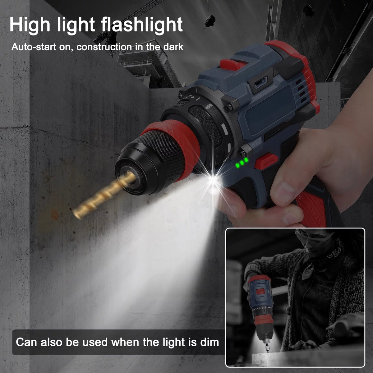 16.8V 2in1 Brushless Drill Electric Screwdriver X3100