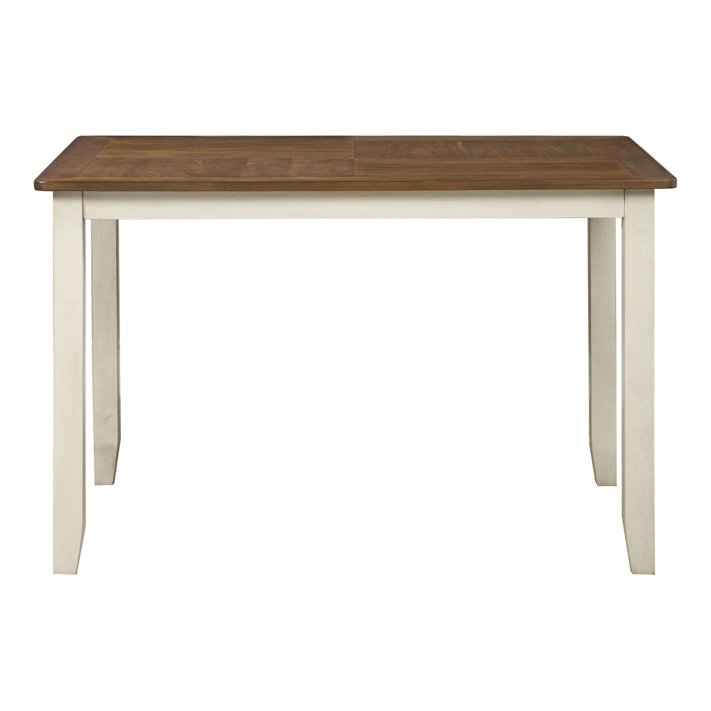 5-Pc. Wood Dining Table Set with Tobacco Top and Cream Base N838791